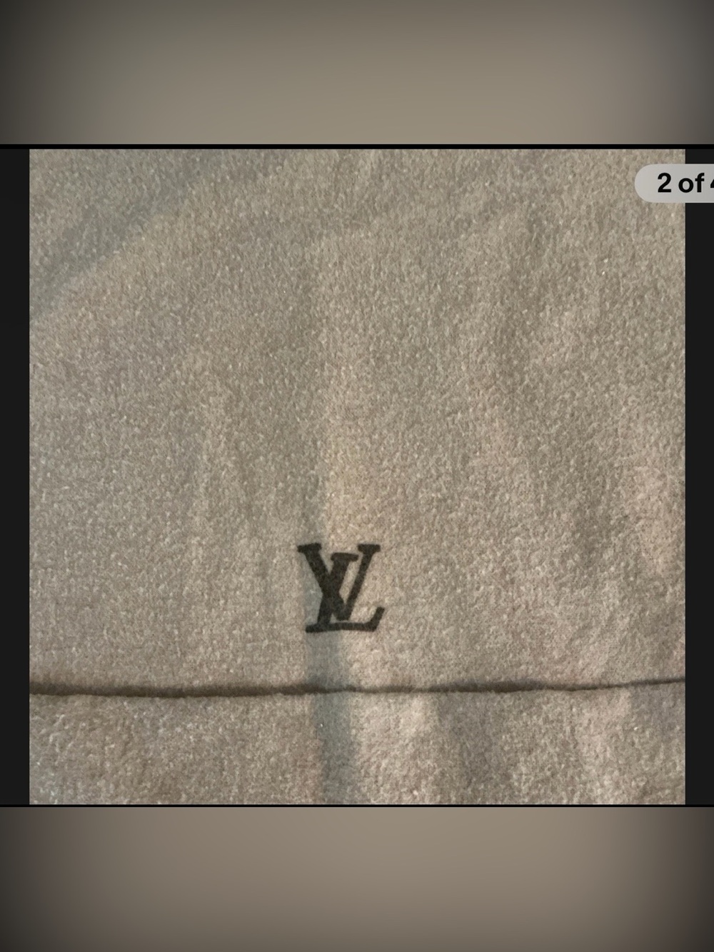 Louis Vuitton Tan Dust Bag with Blue Drawstrings - Picture 2 of 4